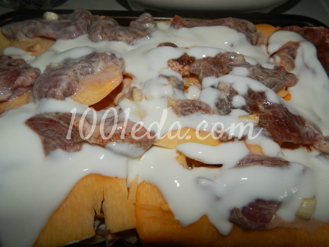 Кабачково-картофельная лазанья с мясом и грибами - Шаг №8