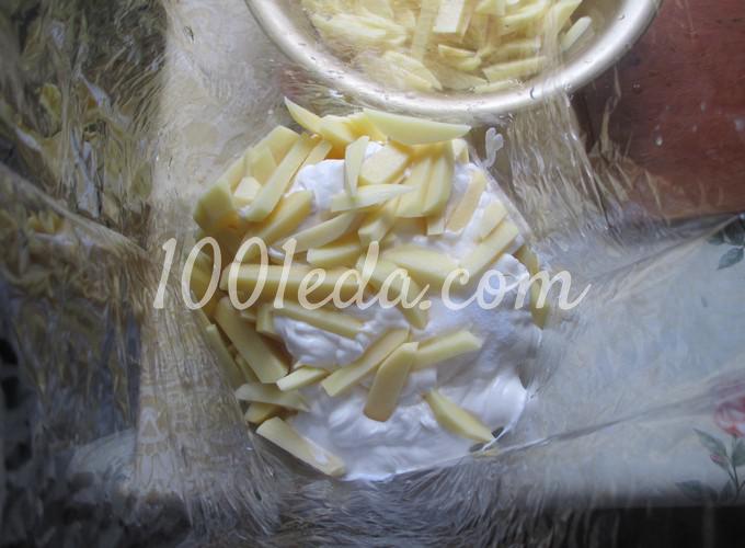 Картофель под сырной шапкой в рукаве: рецепт с пошаговым фото - Шаг №2