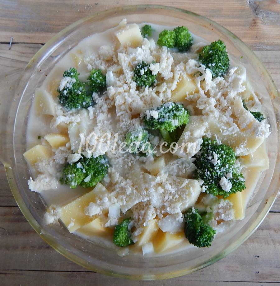 Картофель с капустой брокколи, запеченные в сметанной заливке: пошаговый с фото - Шаг №4 Картофель с капустой брокколи, запеченные в сметанной заливке: пошаговый с фото - Шаг №4