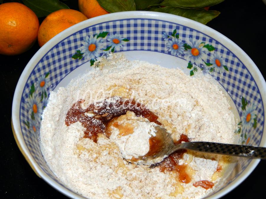 Кекс из цельнозерновой муки с мандаринами и грецкими орехами: рецепт с пошаговым фото - Шаг №6