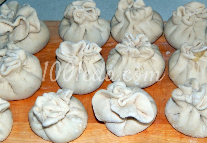 Китайские вареники с картофелем и грибами Мешочки с сюрпризом: рецепт с пошаговым фото - Шаг №7