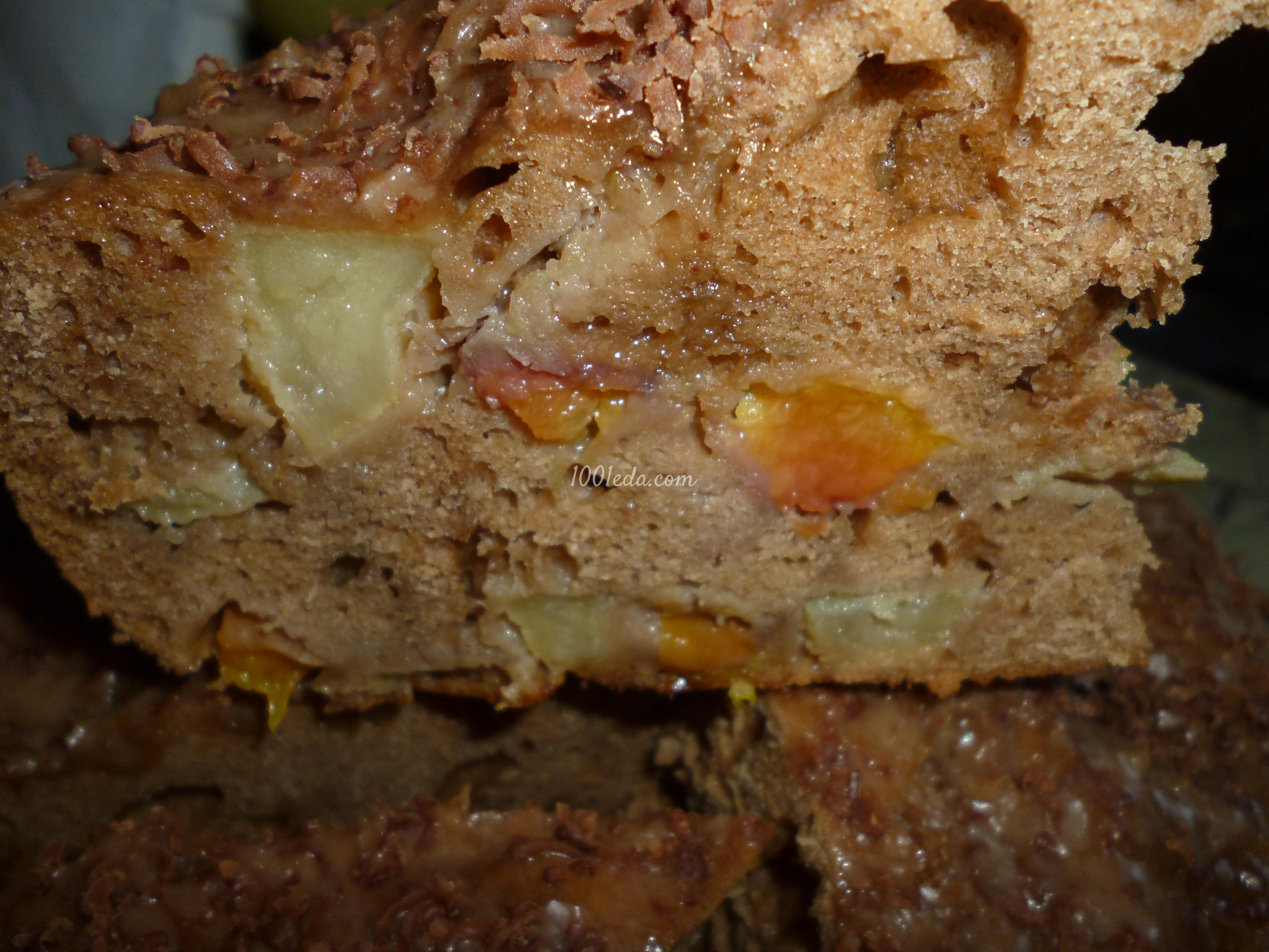 Шоколадный пирог с яблоками и персиком в мультиварке: рецепт с пошаговым фото - Шаг №10