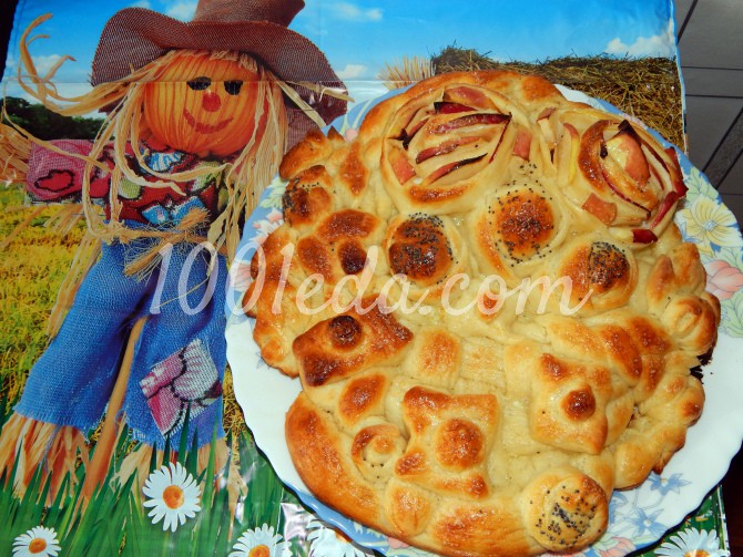 Корзиночка для бабушки с маковыми и яблочными розами: рецепт с пошаговым фото - Шаг №12