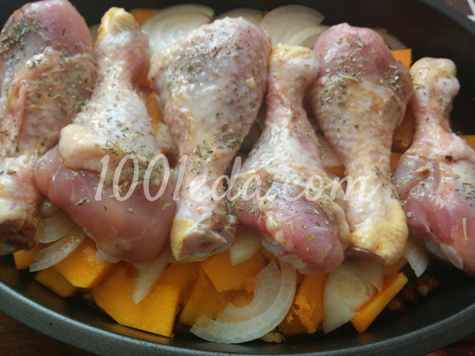 Куриные голени с орехами и тыквой: рецепт с пошаговым фото - Шаг №4