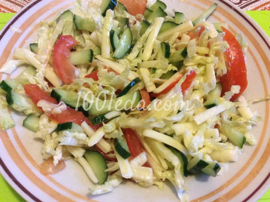 Лёгкий салат с овощами и сыром сулугуни - Шаг №2