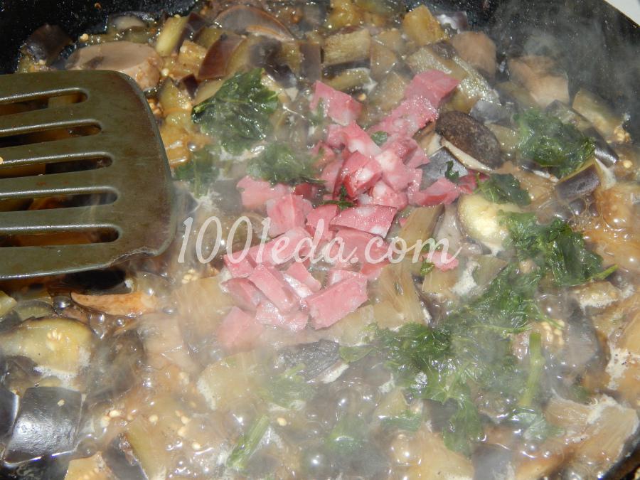 Макароны с грибно-баклажановым соусом со вкусом копченостей: рецепт с пошаговым фото - Шаг №7