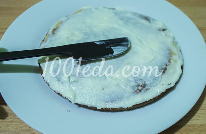 Медовый торт на сковороде с фруктами Петушок 2017: рецепт с пошаговым фото - Шаг №16