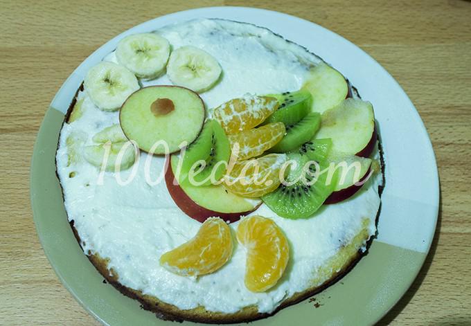 Медовый торт на сковороде с фруктами Петушок 2017: рецепт с пошаговым фото - Шаг №17