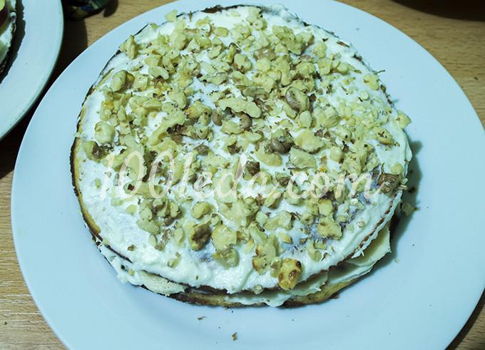 Медовый торт на сковороде с фруктами Петушок 2017: рецепт с пошаговым фото - Шаг №19