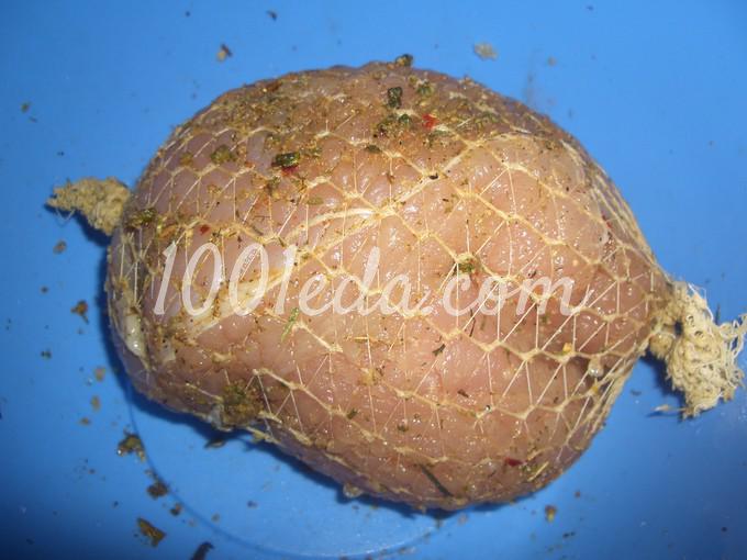 Мясной орех из филе индейки для бутербродов: рецепт с пошаговым фото - Шаг №5