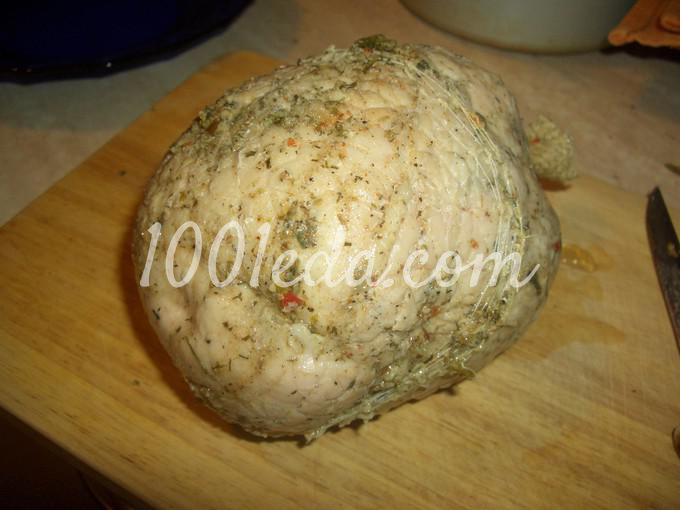 Мясной орех из филе индейки для бутербродов: рецепт с пошаговым фото - Шаг №7