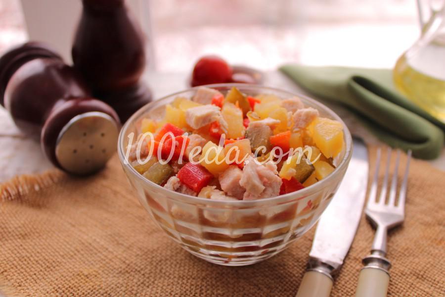 Мясной салат с маринованными огурцами: пошаговый с фото - Шаг №8 Мясной салат с маринованными огурцами: пошаговый с фото - Шаг №8