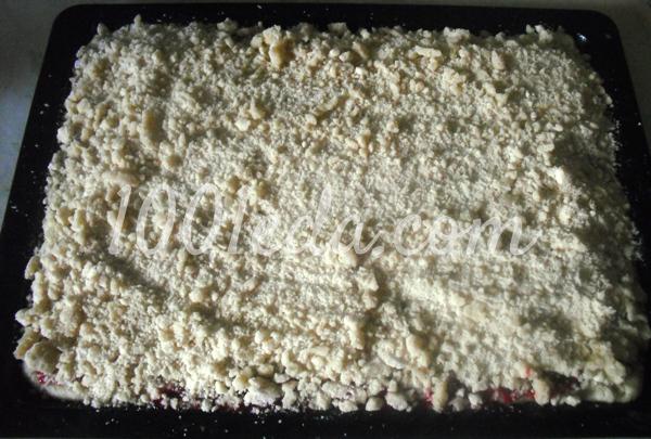 Нежный пирог из творожного теста со штрейзелем Вишнёвый вкус: рецепт с пошаговым фото - Шаг № 9