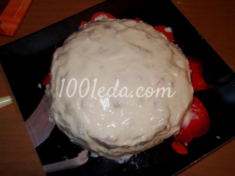 Новогодний бисквитный торт Снежность: рецепт с пошаговым фото - Шаг №7