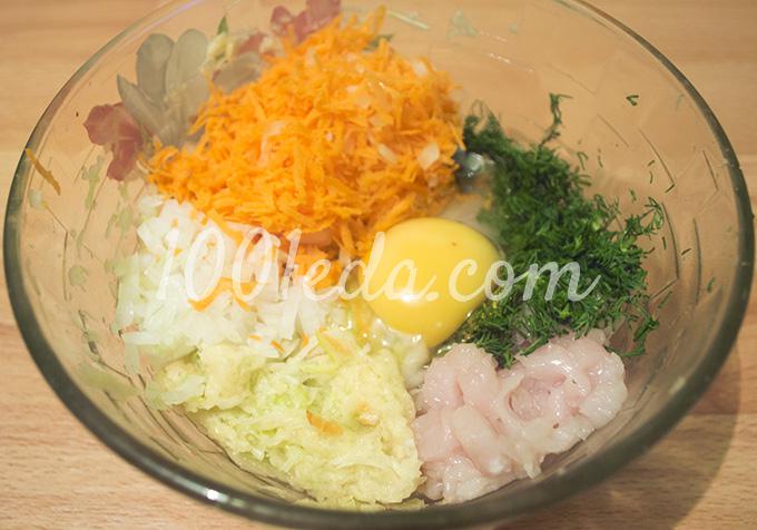 Оладьи овощные с куриным филе: рецепт с пошаговым фото - Шаг №10