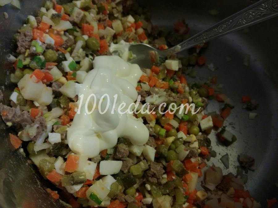 Оливье с бочковыми огурцами и говядиной Оливье с бочковыми огурцами и говядиной