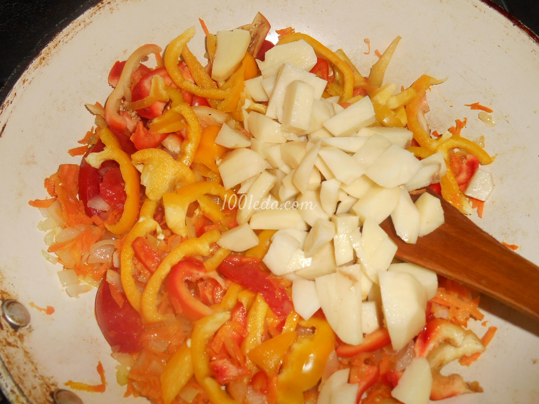 Овощное рагу с сосисками: рецепт с пошаговым фото - Шаг №11