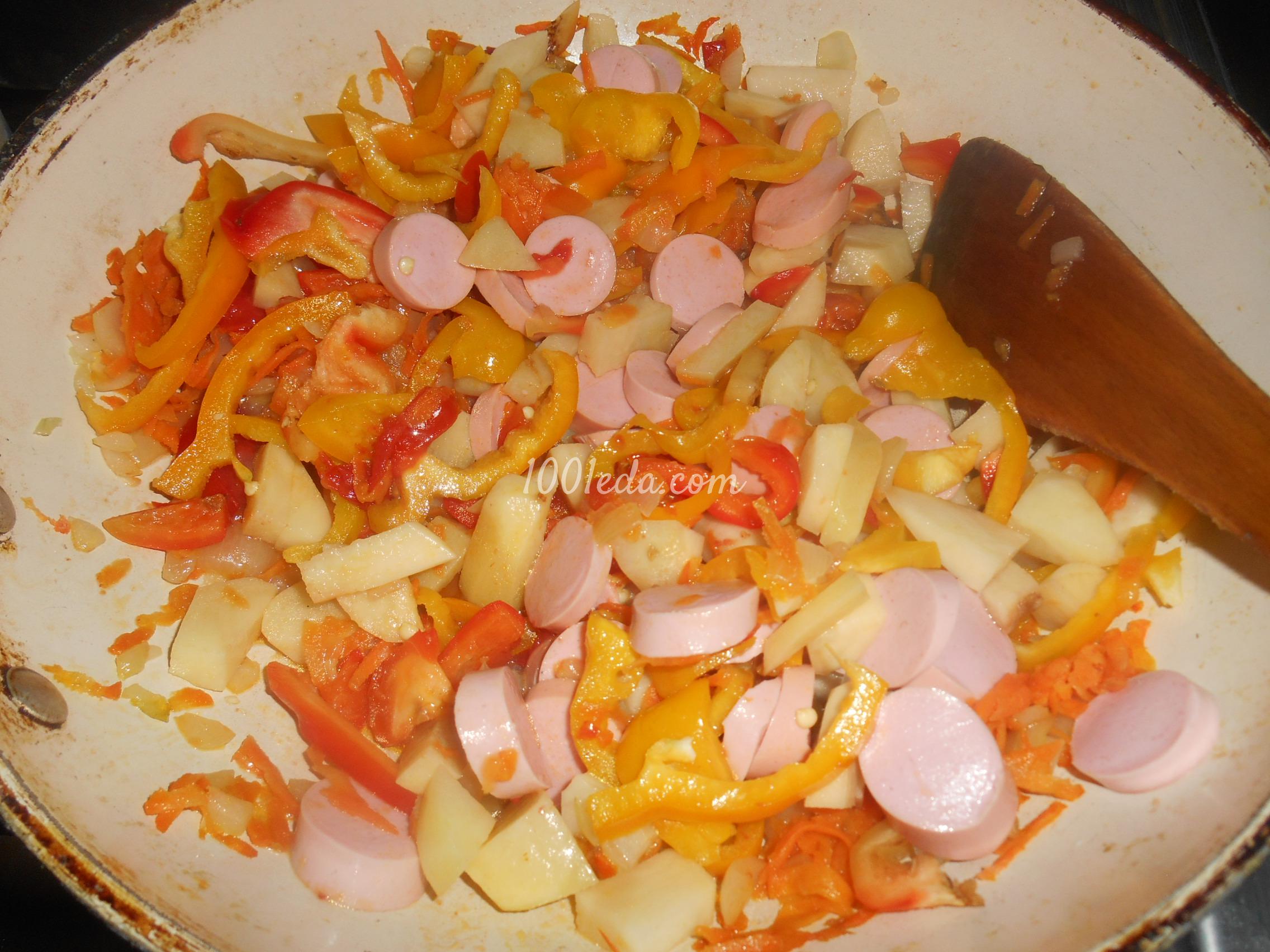 Овощное рагу с сосисками: рецепт с пошаговым фото - Шаг №13