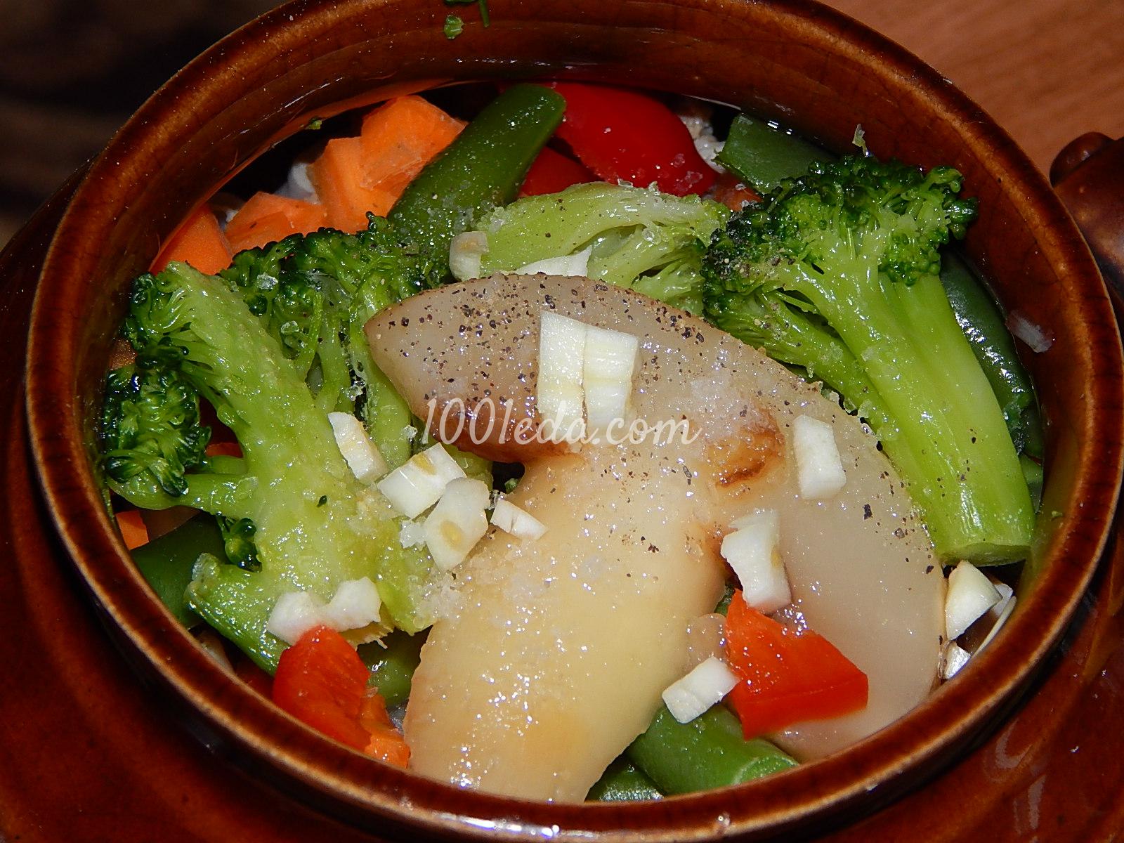 Овощное жаркое с грибами и куриными желудочками в горшочках: рецепт с пошаговым фото - Шаг №6