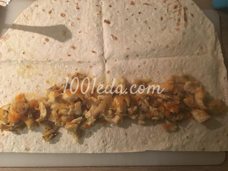 Пирог из лаваша с курицей и грибами: рецепт с пошаговым фото - Шаг №7