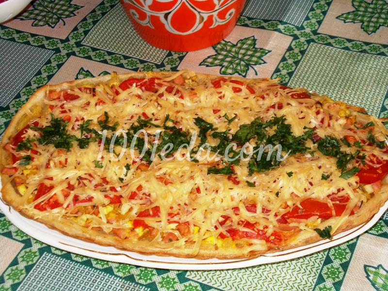 Пирог-пицца из слоеного теста: рецепт с пошаговым фото - Шаг №10