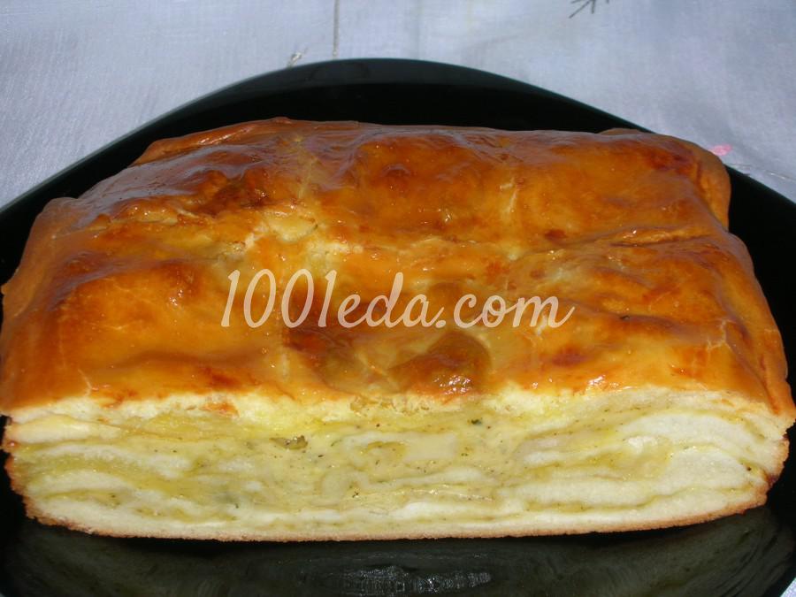 Пирог с сыром из сдобного дрожжевого теста: рецепт с пошаговым фото - Шаг №13