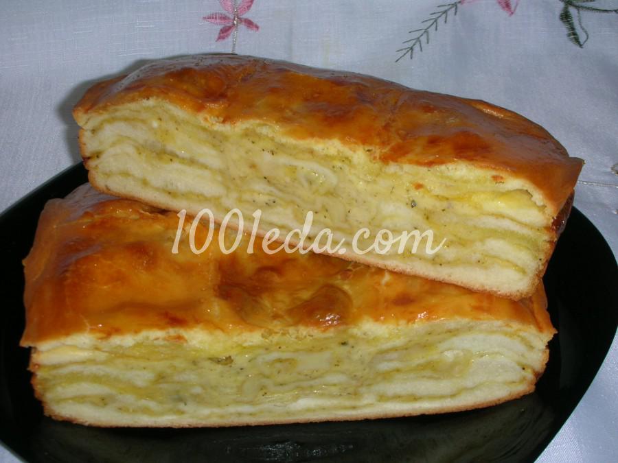 Пирог с сыром из сдобного дрожжевого теста: рецепт с пошаговым фото - Шаг №14