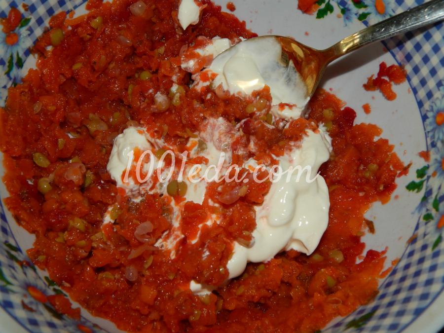 Пита с морковно-гороховым пюре и овощным салатом: рецепт с пошаговым фото - Шаг №2