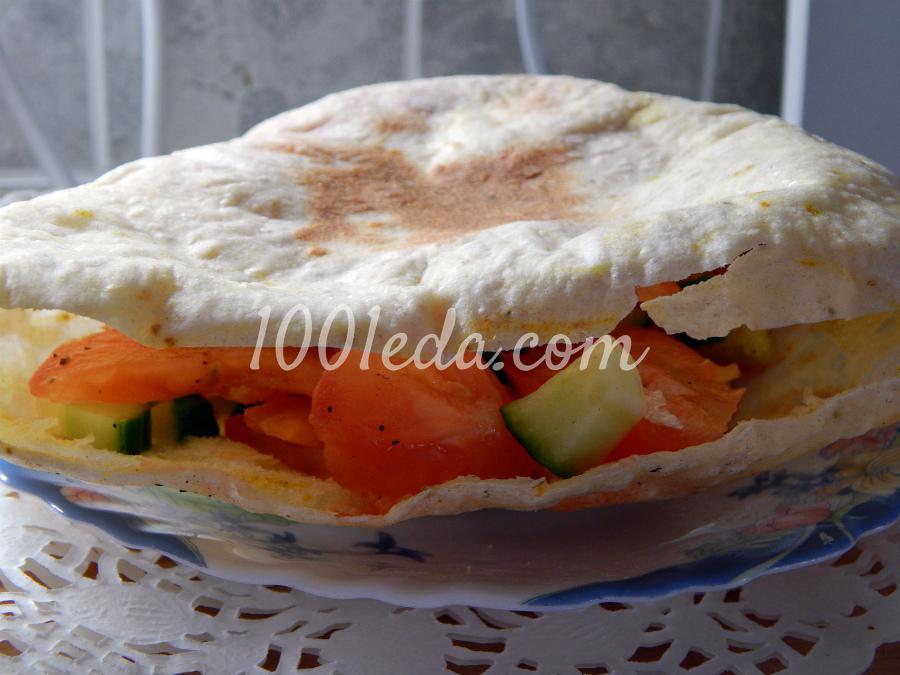 Пита с морковно-гороховым пюре и овощным салатом: рецепт с пошаговым фото - Шаг №5