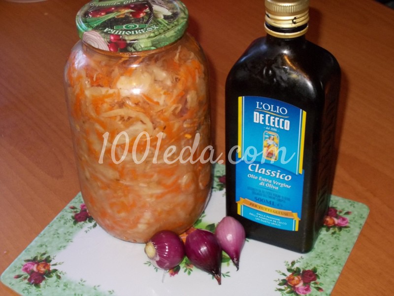 Постный салат из квашенной капусты: рецепт с пошаговым фото - Шаг №1