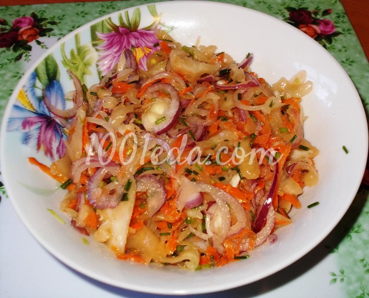Постный салат из квашенной капусты: рецепт с пошаговым фото - Шаг №4