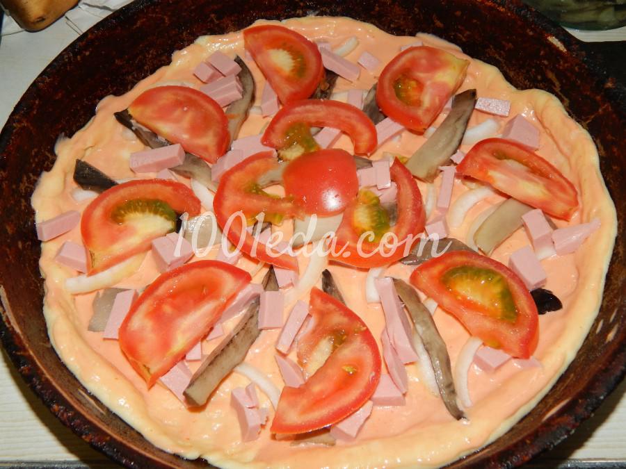 Простая пицца с грибами Простая пицца с грибами