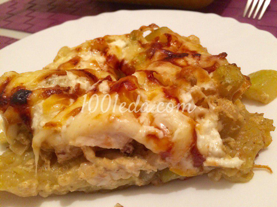 Открытый картофельный пирог с цукини и курицей барбекю: рецепт с пошаговым фото  