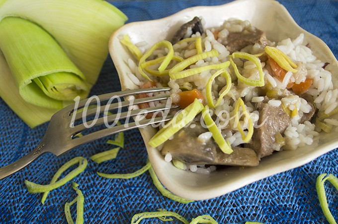Рисовое рагу с говядиной, грибами и луком-пореем: рецепт с пошаговым фото - Шаг №11
