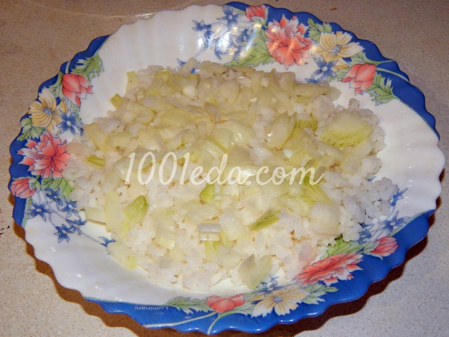 Рисовый салат с малосольной сельдью Зеленый петушок в сугробе: рецепт с пошаговым фото - Шаг №1