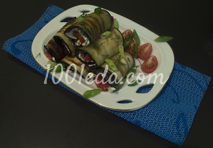 Рулетики из баклажанов со сливочным сыром и помидорами: рецепт с пошаговым фото - Шаг №11