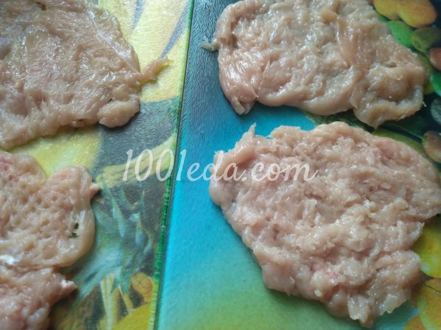 Рулетики из куриного филе с грибами и сыром: рецепт с пошаговым фото - Шаг №4