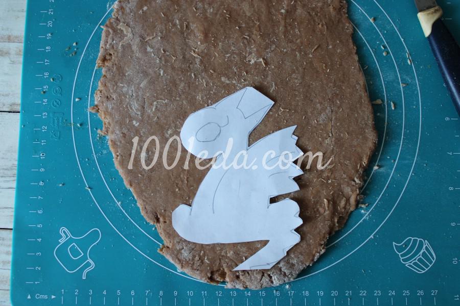 Шоколадное песочное печенье "Снежные дракончики": пошаговое фото - Шаг №7