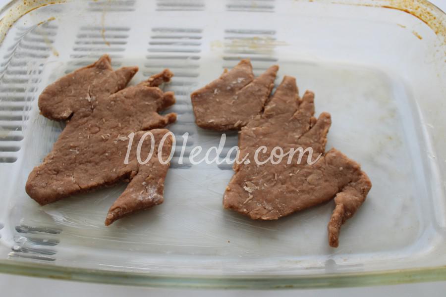 Шоколадное песочное печенье "Снежные дракончики": пошаговое фото - Шаг №8