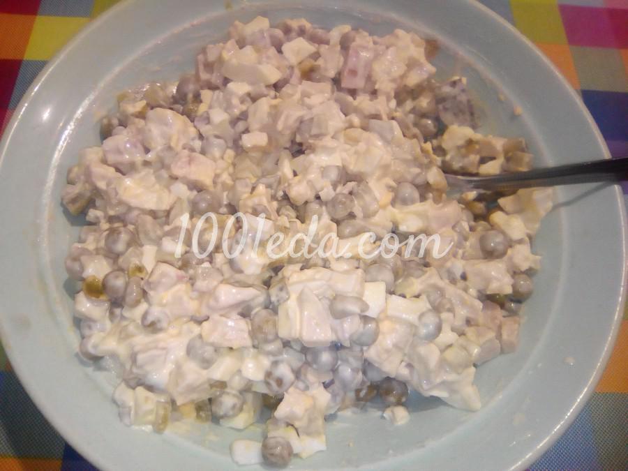 Салат Оливье без картофеля и моркови: пошаговый с фото - Шаг №8 Салат Оливье без картофеля и моркови: пошаговый с фото - Шаг №8