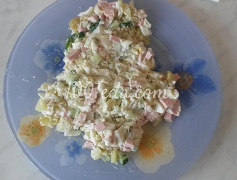 Салат с колбасой Петушок: рецепт с пошаговым фото - Шаг №6