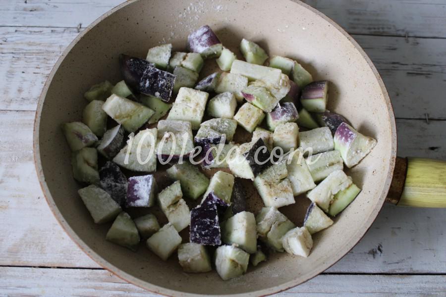 Салат из баклажановых кубиков со свежими овощами: пошаговый с фото - Шаг №5