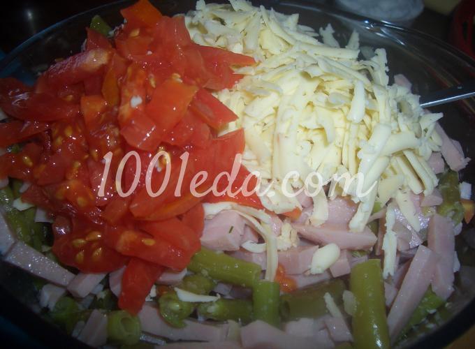 Салат из стручковой фасоли с ветчиной: рецепт с пошаговым фото - Шаг №3