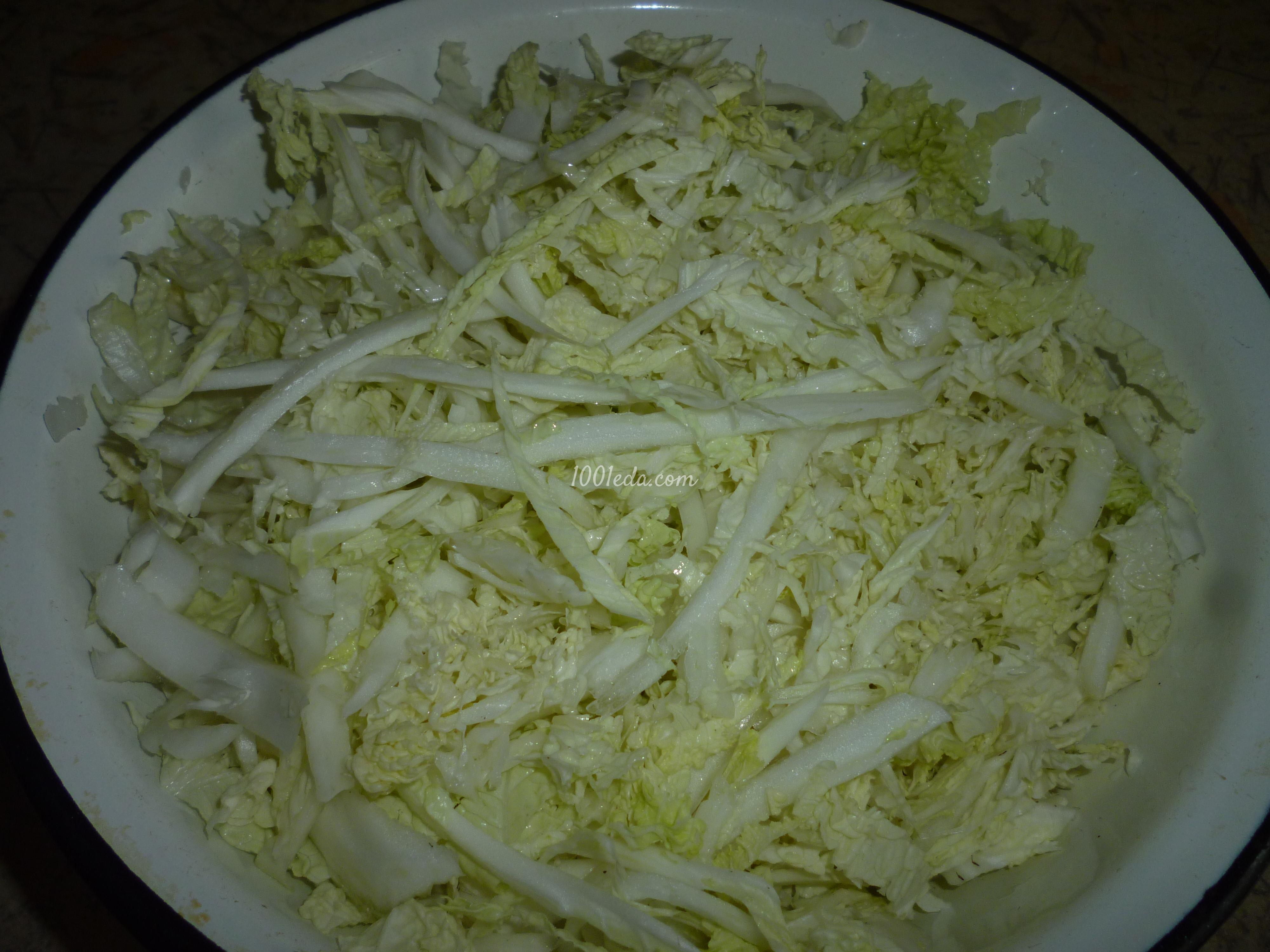 Салат из жареных вешенок и пекинской капустой: рецепт с пошаговым фото - Шаг №5