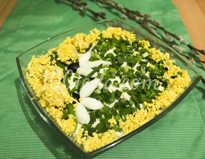 Салат с куриным филе и маслинами Нежный: рецепт с пошаговым фото - Шаг №17