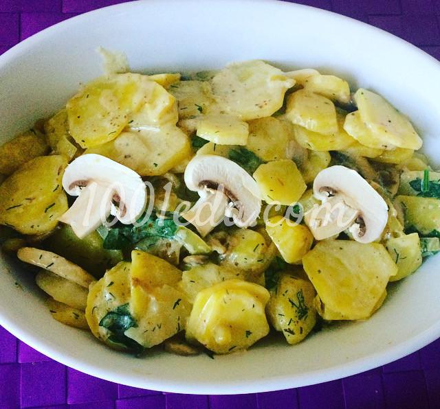 Сливочный картофель, запечёный с грибами: рецепт с пошаговым фото - Шаг №7 Сливочный картофель, запечёный с грибами: рецепт с пошаговым фото - Шаг №7