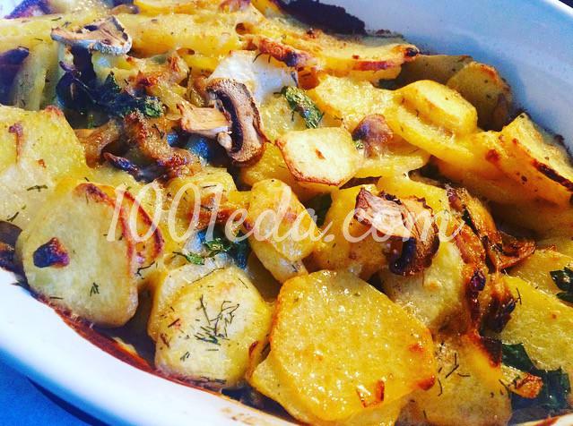 Сливочный картофель, запечёный с грибами: рецепт с пошаговым фото - Шаг №8 Сливочный картофель, запечёный с грибами: рецепт с пошаговым фото - Шаг №8