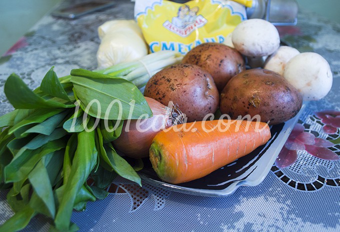 Суп с грибами и черемшой: рецепт с пошаговым фото - Шаг №1