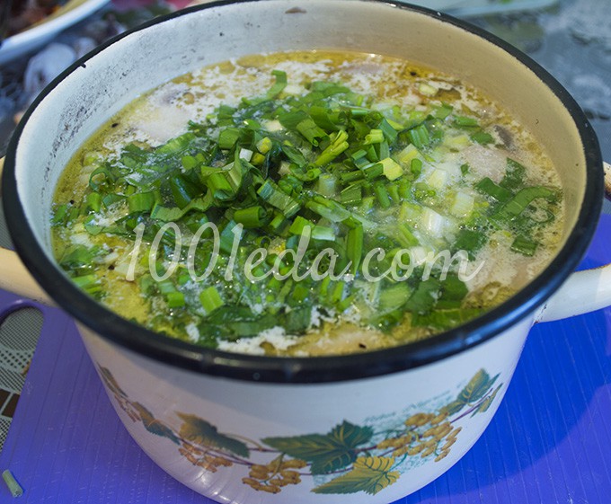 Суп с грибами и черемшой: рецепт с пошаговым фото - Шаг №13