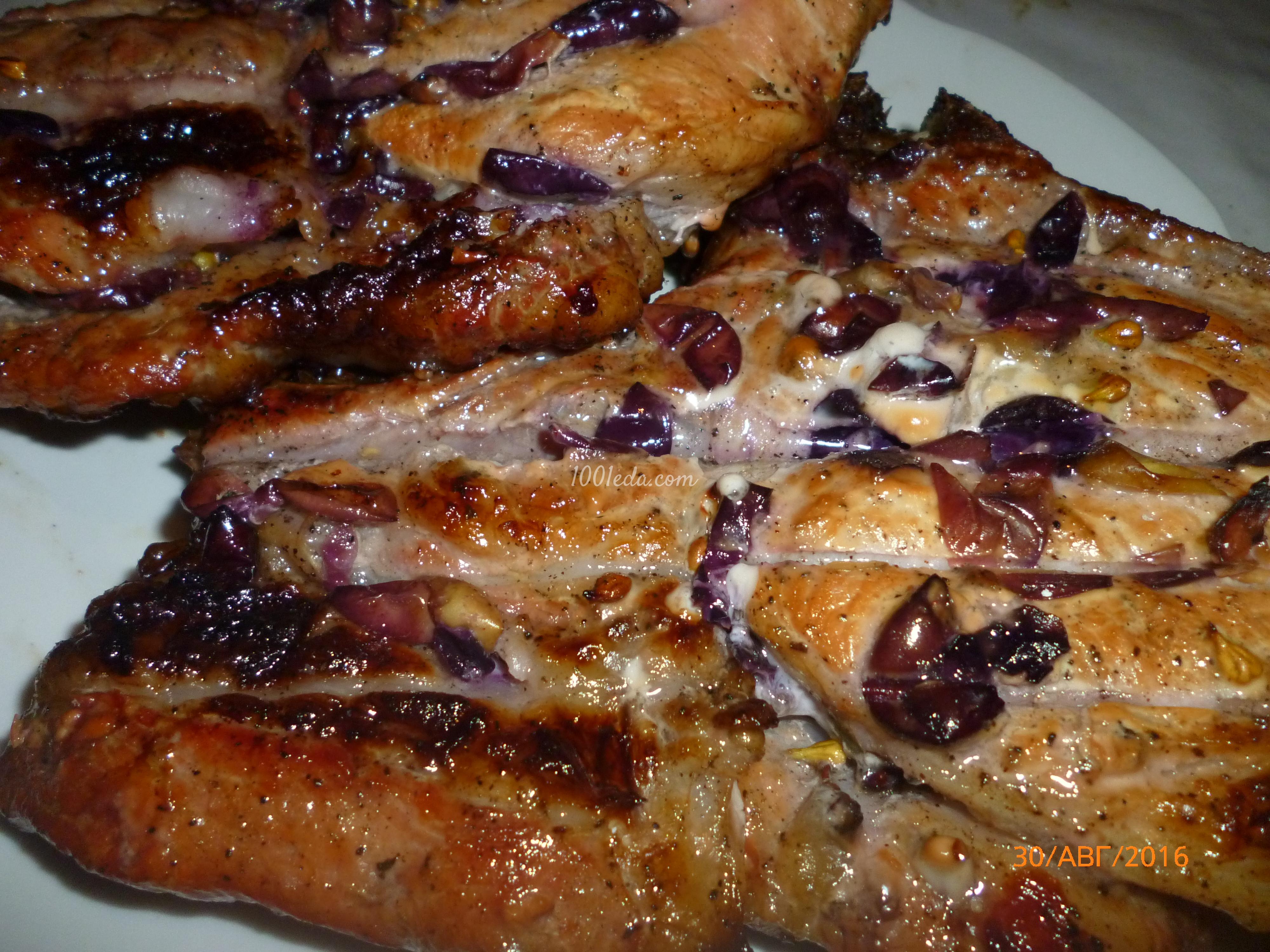 Свиной стейк в винограде на решетке барбекю: рецепт с пошаговым фото